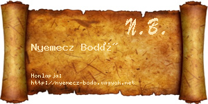 Nyemecz Bodó névjegykártya